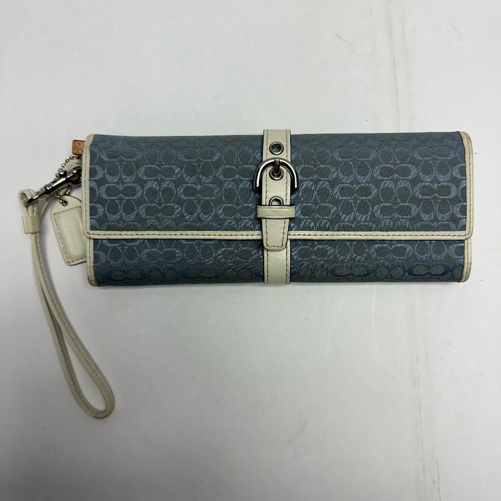 Coach Blue & White Long Wallet